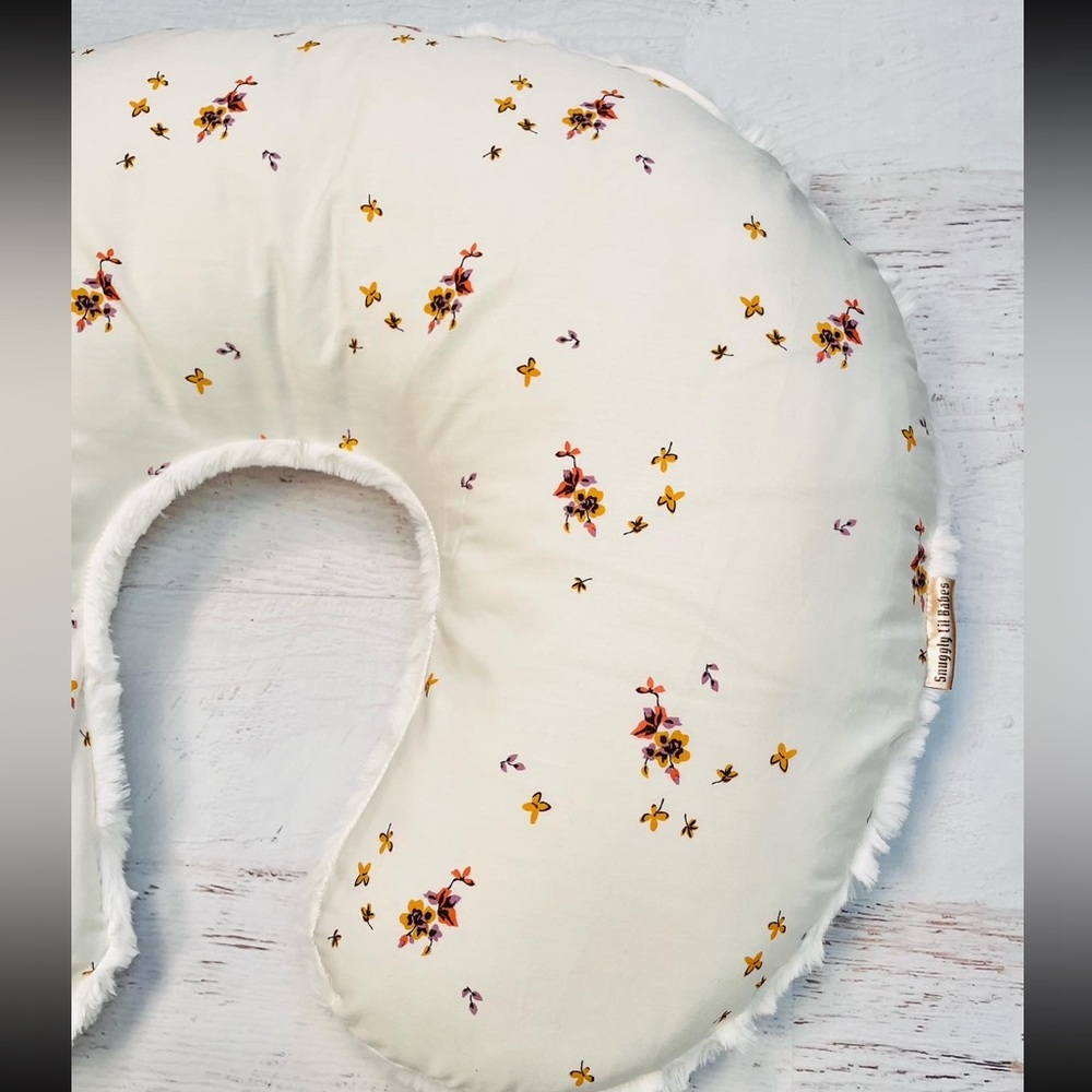 Floral Minky Boppy Cover Baby Nursing Pillow Cover